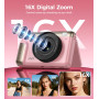 Appareil Photo Numérique 4K Digital: 64MP Appareil Photo Compact pour Vidéo avec Écran 3" Abattable 180° Digital Camera avec Zoo