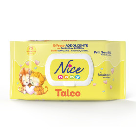 Nice - Lingettes nettoyantes pour enfants et nourrissons - Avec camomille et glycérine - Parfum doux au talc - Testé dermatologi