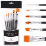 Bowitzki Lot de 6 pinceaux de Peinture pour Le Visage, Peinture Acrylique, Peinture Aquarelle, Gouache à l'huile