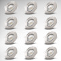B.K.Licht - Set de 12 spots LED encastrables orientables, plats, couleur de lumière blanc chaud, spots LED, spot encastrable, sp