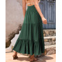 Genfien Femme Jupe 2 en 1 Bohème Tour de Taille Elastique Longue été Maxi Tube Taille Haute A-Line Décontractée Vacances L'été P