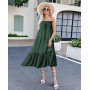 Genfien Femme Jupe 2 en 1 Bohème Tour de Taille Elastique Longue été Maxi Tube Taille Haute A-Line Décontractée Vacances L'été P