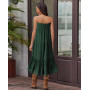 Genfien Femme Jupe 2 en 1 Bohème Tour de Taille Elastique Longue été Maxi Tube Taille Haute A-Line Décontractée Vacances L'été P