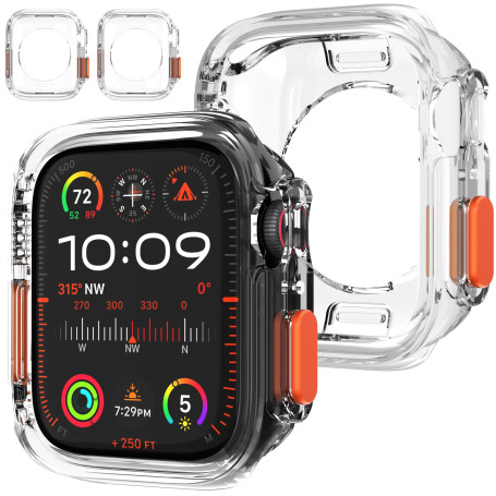 Diruite 2 Pièces Coque pour Apple Watch SE 3/2/1 /Series 6 5 4 44mm/Series 9/8/7 45mm Protection,Ultra Mince Antichoc Doux TPU C