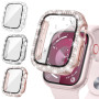 Neitra [3 Pièces] Coque D'écran Diamond pour Apple Watch Series 6/5/4/SE 2023 40mm Accessoires, Bling Coques avec Protecteur D'é