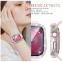 Neitra [3 Pièces] Coque D'écran Diamond pour Apple Watch Series 6/5/4/SE 2023 40mm Accessoires, Bling Coques avec Protecteur D'é