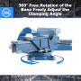 Etau Heavy Duty Rotatif à 360 °, Mors de Serrage de 127 mm Etau de Table en Fonte Mors en Acier de Fixation sûre des pièces avec