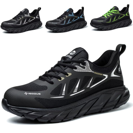 ISOOUS Chaussures de Sécurité Homme Baskets de Sécurité Femme Légère Chaussures de Travail Embout Acier Protection Antidérapant