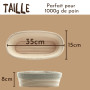 riijk Banneton à Pain + Racleur de Pâte - Panier Naturel (Oval, Ø 35 cm) pour Faire Son Propre Pain - Tissu en Lin Inclus - Serr