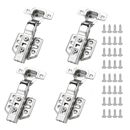 Wixovo 4 CharnièRes Pour Armoires De Cuisine, Charniere Porte Cuisine, Avec Fermeture Silencieuse, Pour Armoires De Cuisine Et P