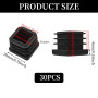 SyiXute 30 Pièces Bouchons Carrés, Embout Noir pour Tuyau 20x20 mm, Pied de Chaise Tube Carré, Capuchon Plastique pour Meuble et