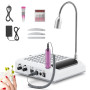 Trsaow Ponceuse à ongles électrique 6 en 1, 30 000 tr/min, aspirateur puissant 80 W, lumière LED rotative 6 W, silencieuse, avec