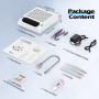 Trsaow Ponceuse à ongles électrique 6 en 1, 30 000 tr/min, aspirateur puissant 80 W, lumière LED rotative 6 W, silencieuse, avec