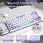 ATTACK SHARK X820 Ultra Clavier Mécanique sans Fil avec Écran TFT Intelligent & Molette, Clavier Gaming 75% Hot-Swappable, BT/2,