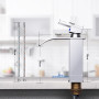 Robinet Salle de Bain,Mitigeur Lavabo Cascade en Acier Inoxydable,Mitigeur en Laiton,Eau Chaude et Froide Disponible,Economiseur