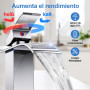 Robinet Salle de Bain,Mitigeur Lavabo Cascade en Acier Inoxydable,Mitigeur en Laiton,Eau Chaude et Froide Disponible,Economiseur