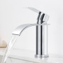 CECIPA Robinets de lavabo en chrome, mélangeur monocommande en acier inoxydable pour salle de bain, robinet de salle de bain ave