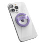 Encased Support magnétique pour téléphone (compatible avec MagSafe) Anneau fin en silicone pour iPhone (paillettes violettes)
