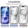 NEW'C Kit de 3, Verre Trempé Anti-Espion pour iPhone 16, iPhone 15 (6,1 Pouces) Protection écran contre les Rayures - Angle de C