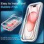 JETech Protection D'écran pour iPhone 15 6,1 Pouces, Sans Bulle, Film en Verre Trempé avec Outil d'Installation Facile, Compatib