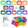 Coco Berming Lot de 30 Couvre Clef Couleur, Capuchons de Clés Silicone, Manchon D'identification pour Clé avec 30 Étiquettes, Ad