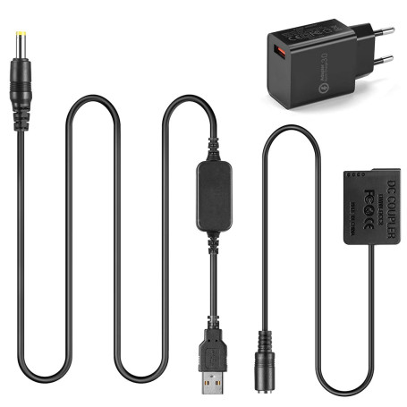 5V USB Kit Adaptateur + 5V3A Chargeur + DMW DCC8 BLC12 BLC12E Dummy Batterie pour Lumix DMC GX8 FZ1000 FZ300 FZ200 G7 G6 G5 GH2 