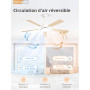 ZMISHIBO Ventilateur de Plafond avec Éclairage,Ø132 cm Silencieux avec Télécommande et Application,Moteur DC Réversible,Plafonni