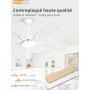 ZMISHIBO Ventilateur de Plafond avec Éclairage,Ø132 cm Silencieux avec Télécommande et Application,Moteur DC Réversible,Plafonni