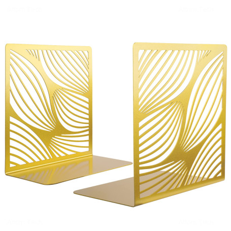 NiHome Serre-Livres décoratifs en métal doré pour étagères, Serre-Livres pour contenir des Livres, décoration d'étagère pour la 