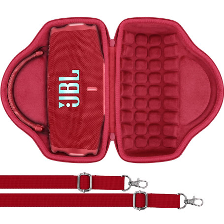 Aenllosi pour Enceinte Bluetooth JBL Charge 6, étui de Voyage Rigide avec Sangle d'épaule, Rouge, étui Uniquement
