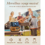 Poste Radio Vintage, PRUNUS J-150 AM/FM/SW Radio Portable Rechargeable avec Batterie 1200mAh et Piles D, Transistor Radio Blueto