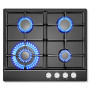 SNDOAS Plaque de Cuisson 4 Feux Gaz, Sécurité Thermocouple, Compatible Gaz Naturel ou Propane, Panneau Émaillé Noir, 8,06 kW, 22