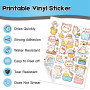 Papier autocollant en vinyle transparent imprimable pour imprimante à jet d'encre - Format A4 (297 x 210 mm), imperméable et aut