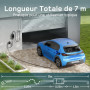 dé Chargeur Voiture Electrique 3,7kW [7m, 6/8/10/13/16A] Cable Recharge Voiture Electrique Type 2 avec Support Mural, Numérique 