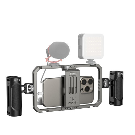 SMALLRIG Kits de Montage Vidéo pour Téléphone Portable Tout-en-Un pour Créateurs de Vidéos Stabilisateur Portable en Aluminium p