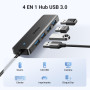UGREEN Hub USB 3.0 4 Data Ports Ultra Fin Multiport Type A 5Gbps Haute Vitesse Compatible avec MacBook iMac Surface XPS PC Ordin