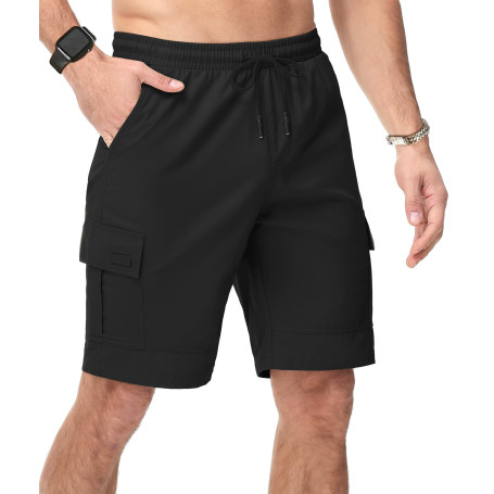 SwissWell Short Homme Coton Chino Shorts Léger Bermuda Cargo avec 6 Poches Pantalon Court de Sport Travail Randonnée
