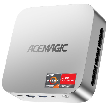 ACEMAGICIAN Kron Mini K1 Mini PC Шin11 Pro, AMD Ryzen 4300U(jusqu'à 3,4GHz), 8Go DDR4 256Go SSD, Micro Ordinateur de Bureau pour