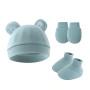 EUYKQNOI 3 Tenues Bonnets de Naissance et Moufles de Protection Bébé Gants Bonnet Nouveau-né Bambin Doux Mignon Tricoté Chapeau 
