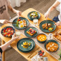 vancasso Série STARRY Service de Table 24 Pièces en Grès, Service Vaisselle 6 Personnes, avec 6 Assiettes Plates, 6 Assiettes à 
