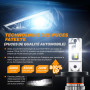 FateEye Ampoule H4 LED 200W 44000LM - 900% 6500K Blanc Froid, Plus de 100 000 Heures de Durée de vie, Ampoule LED H4 12V pour Ph