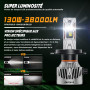 FateEye Ampoule H4 LED 130W 36000LM - 800% 6500K Blanc Froid, Plus de 100 000 Heures de Durée de vie, Ampoule LED H4 12V pour Ph