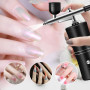 WIYETY Kit aérographe avec compresseur : pistolet aérographe portable multi-fonctions, portable rechargeable pour la décoration 