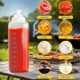 Sinofort 4 Pièces 1000ml Bouteille Sauce, Plastique Pipette Cuisine, Réutilisable Translucient Squeeze Bottle avec 1 Brosse De N