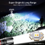 Blukar Lampe Torche LED 2 Couleurs, 2000LM Lampe de Poche Rechargeable LED Ultra Puissante en Aluminium, 10 Modes & IPX6 Étanche