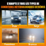 WAIXINGREN Ampoule Led H4 32000LM, 100W 6500K Lumière Ampoule H4 Led Voiture, 1:1 Halogène Mini Taille, 70000+ Heures De Vie, Pl
