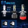 AUXIRACER Ampoule H4 LED pour Voiture, 120W, 30000lm, 6500K Blanc 12V Ampoule LED pour Voiture, Kit de Conversion Feux de Route/