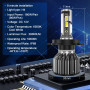 AUXIRACER Ampoule H4 LED pour Voiture, 120W, 30000lm, 6500K Blanc 12V Ampoule LED pour Voiture, Kit de Conversion Feux de Route/