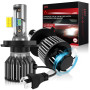 AUXIRACER Ampoule H4 LED pour Voiture, 120W, 30000lm, 6500K Blanc 12V Ampoule LED pour Voiture, Kit de Conversion Feux de Route/