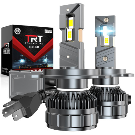 Tongruiting Ampoules H4 LED 130W 32000LM, 6000K Blanche Phare pour Voiture, 1:1 Lampes de Phares Remplacement pour Kit de Conver